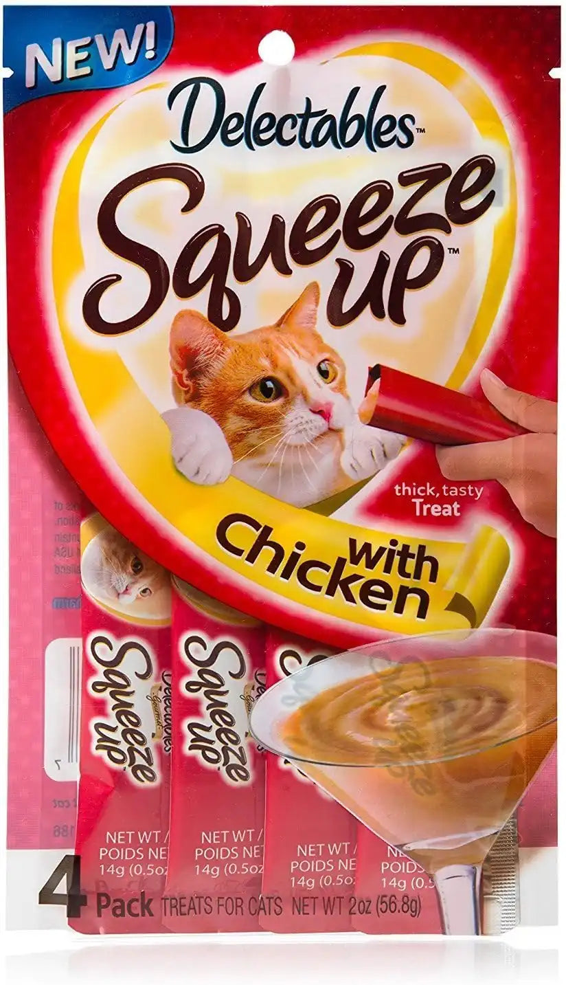 Hartz Delectables Squeeze Ups Chicken Flavor (2-PACKS) 4- Individual Tubes in Each pack