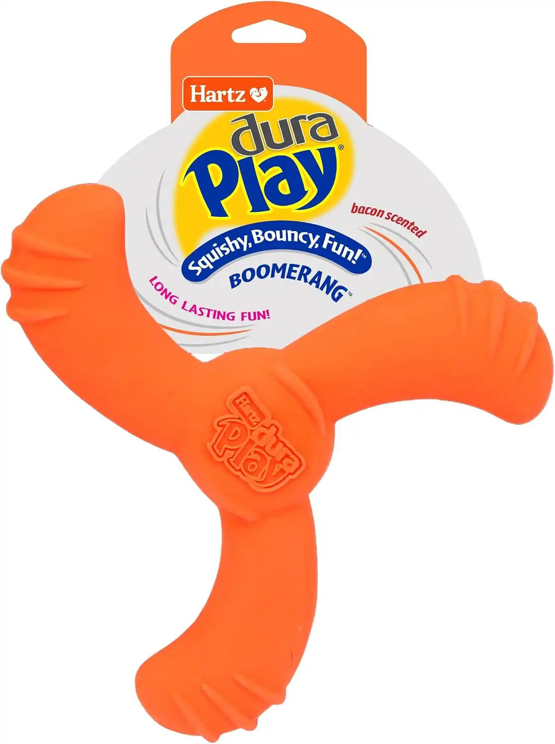 Hartz DuraPlay Bacon Scented Dog Toys, (Colors May Vary) All Breed Sizes Medium/Large (Pack of 12)