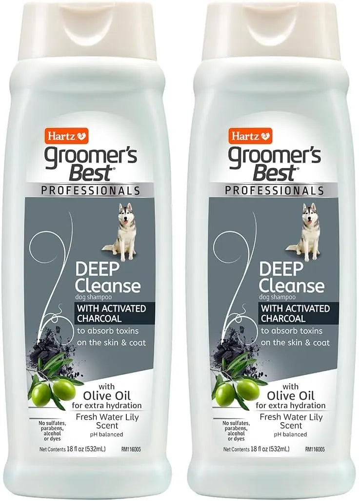 Groomer's Best Professionals Deep Cleanse Dog Shampoo with Activated Charcoal, 18oz (Pack of 2)