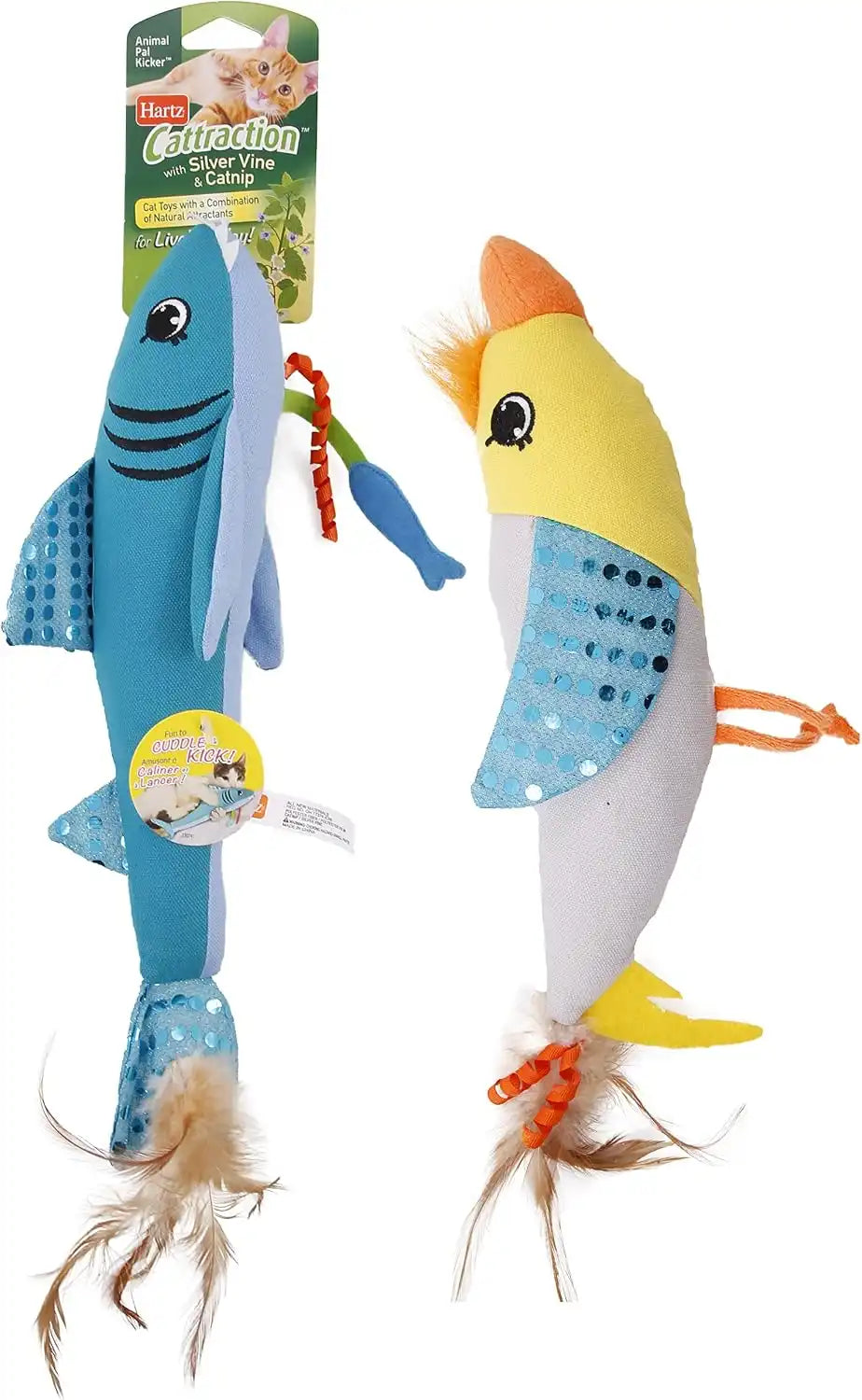 Cattraction with Silver Vine & Catnip Plush Animal Pal Kicker Cat Toy, Character Varies, 1 count