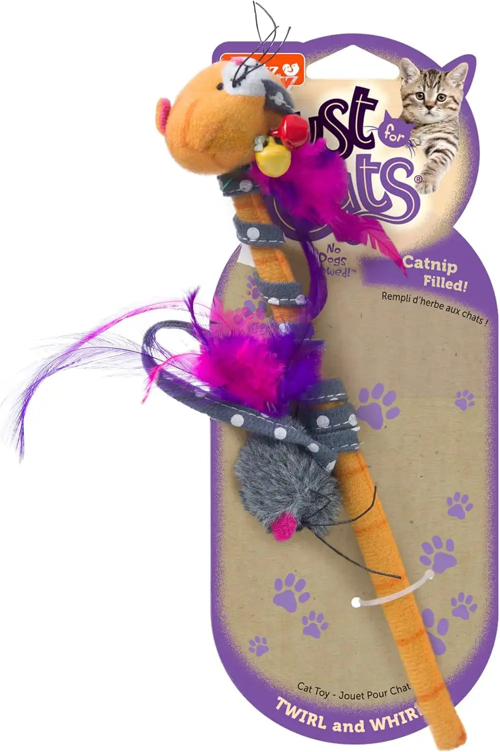 Hartz Just For Cats Twirl and Whirl Interactive Cat Toy Wand, All Breed Sizes
