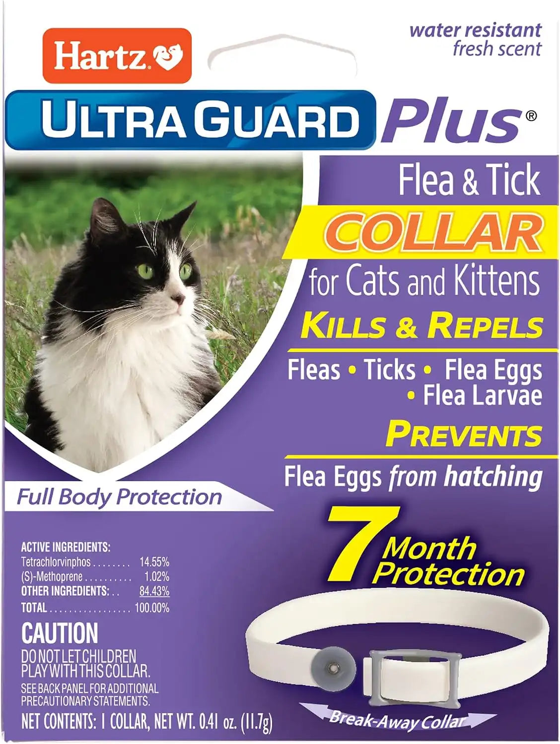 Hartz UltraGuard Plus Water Resistant 7 Month Protection Breakaway Flea & Tick Collar for Cats (3270094268)