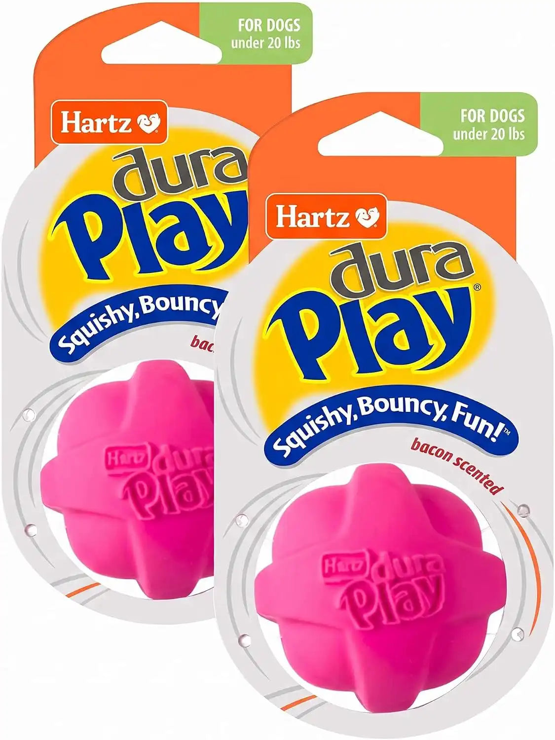Hartz DuraPlay Bacon Scented Dog Toys, Small (Assorted Color) (Pack of 2)