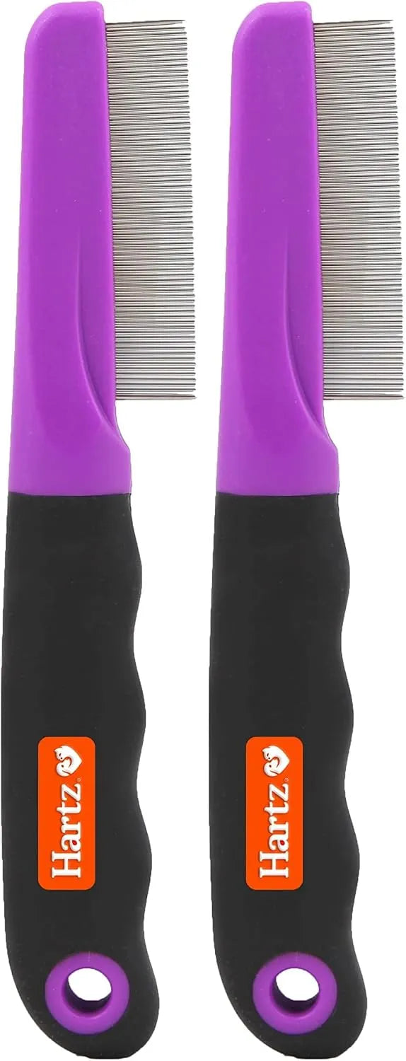 Hartz Groomer's Best Flea Comb for Dogs and Cats, Fine-Toothed Gentle Pet Comb for Detangling or Dematting Face & Paws (Pack of 2)