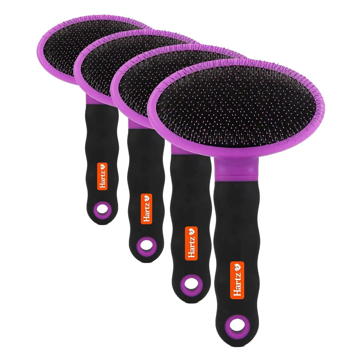 Hartz Groomer's Best Deshedding Slicker Dog Brush, Black/Violet, Dogs (Pack of 4)