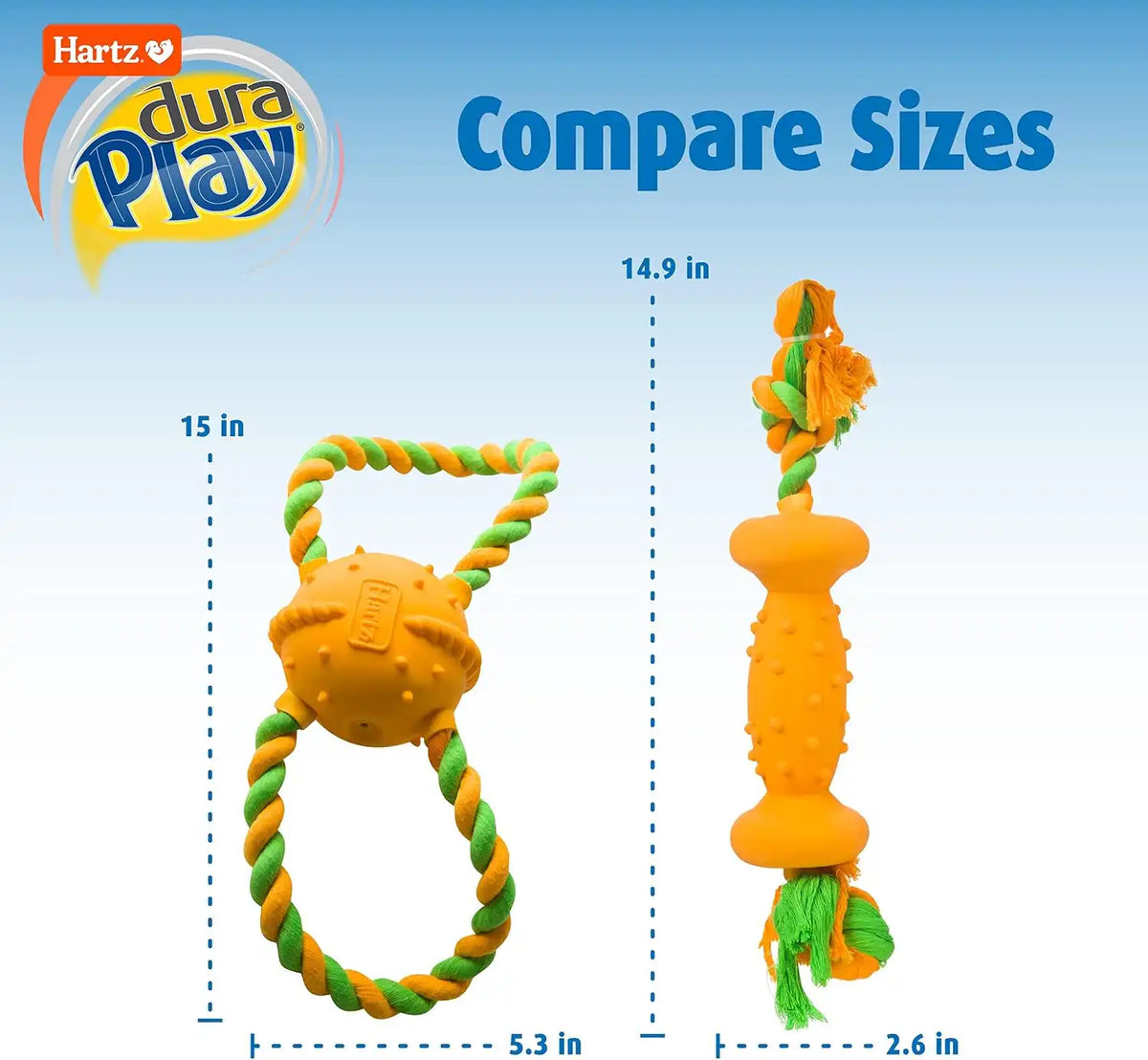 Hartz DuraPlay Tug Of Fun Dumbbell Dog Toy