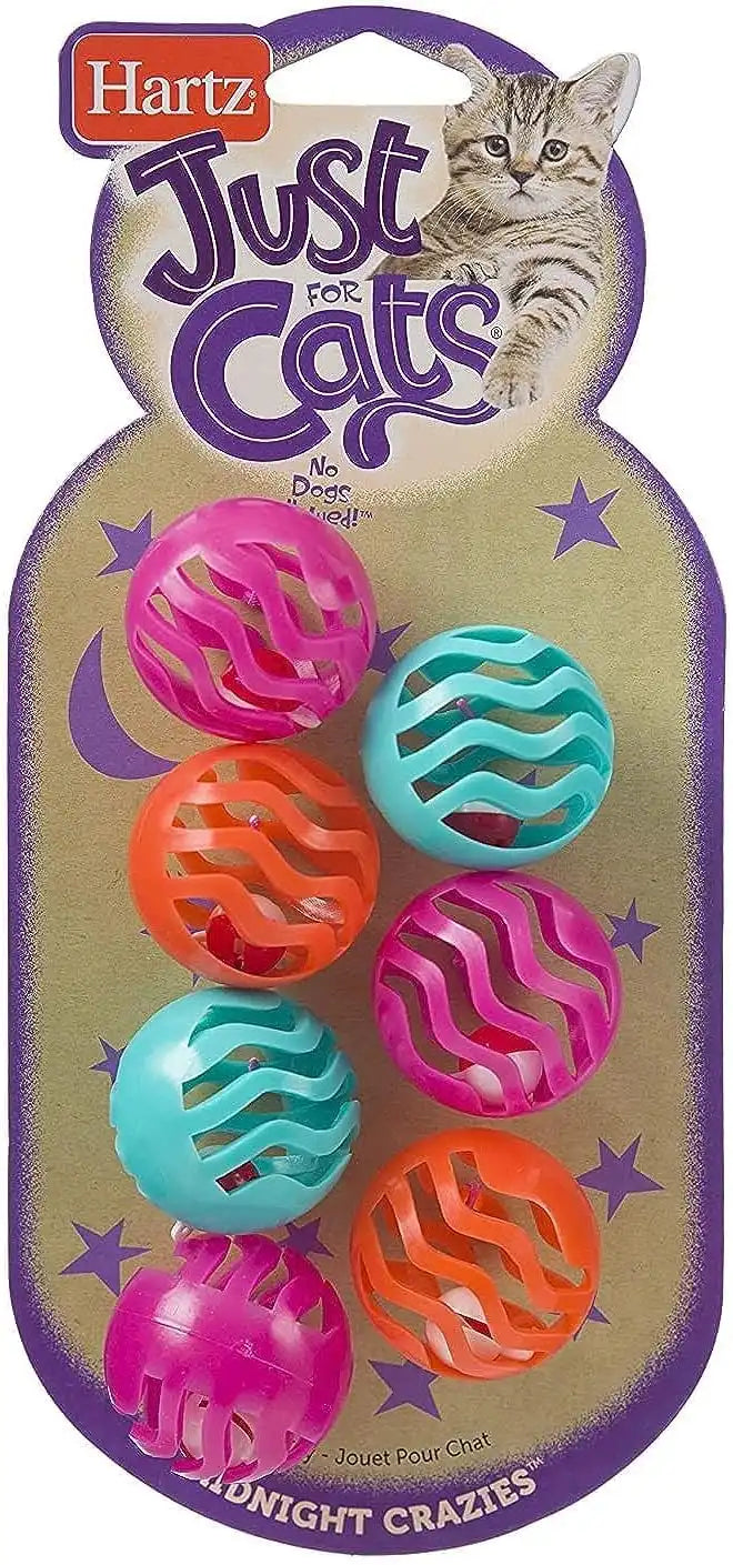 Hartz Just For Cats Midnight Crazies Cat Toy Balls - Assorted, for All Breed Sizes