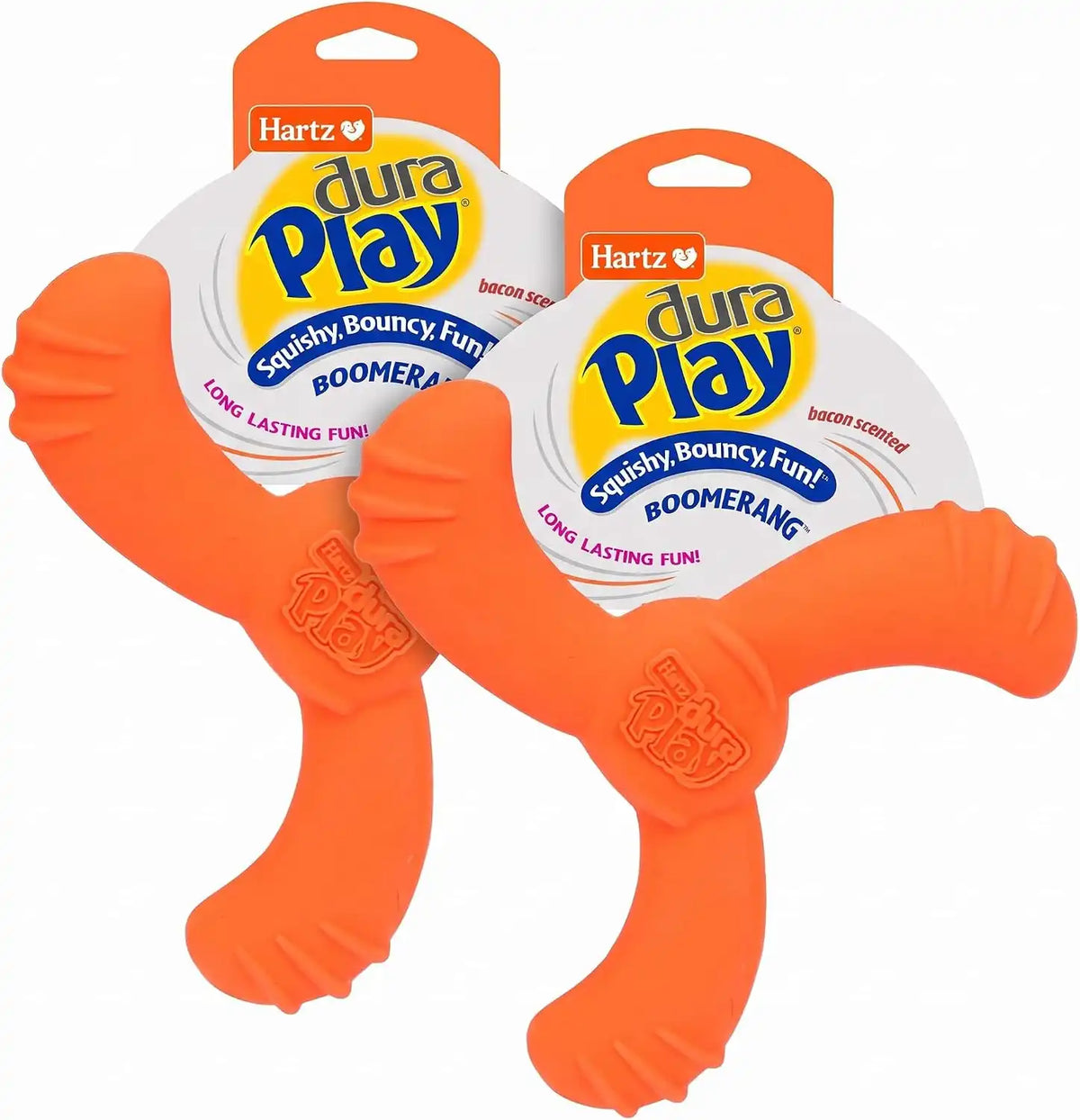 Hartz DuraPlay Bacon Scented Dog Toys, Medium/Large (Colors May Vary) All Breed Sizes (Pack of 2)